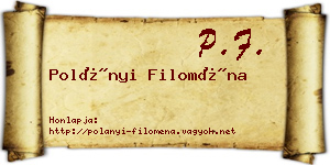 Polányi Filoména névjegykártya